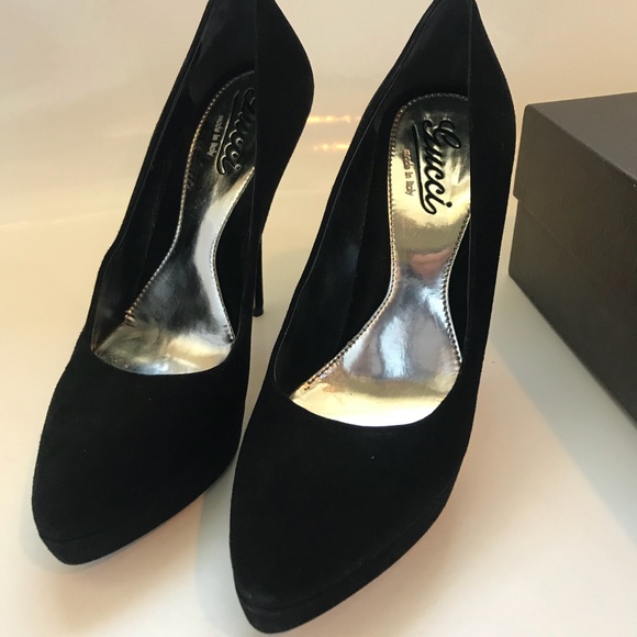 Gucci suede platform pumps - Picture 1 of 4